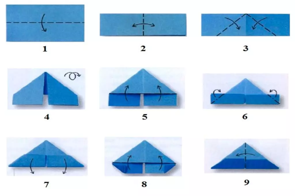 Origami จากกระดาษสีขาว A4: Origami แสงสำหรับเด็กอายุ 8-9 และ 12-13 ปีงานฝีมือที่เรียบง่ายสวยงามสำหรับผู้เริ่มต้น แบบแผนค่อย ๆ ของตัวเลขแผ่น 26951_17