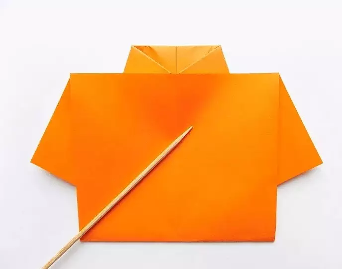 Origami“襯衫與領帶”：兒童紙摺紙的分階段設計。如何在2月23日逐步說明明信片作為爸爸的禮物？ 26952_42