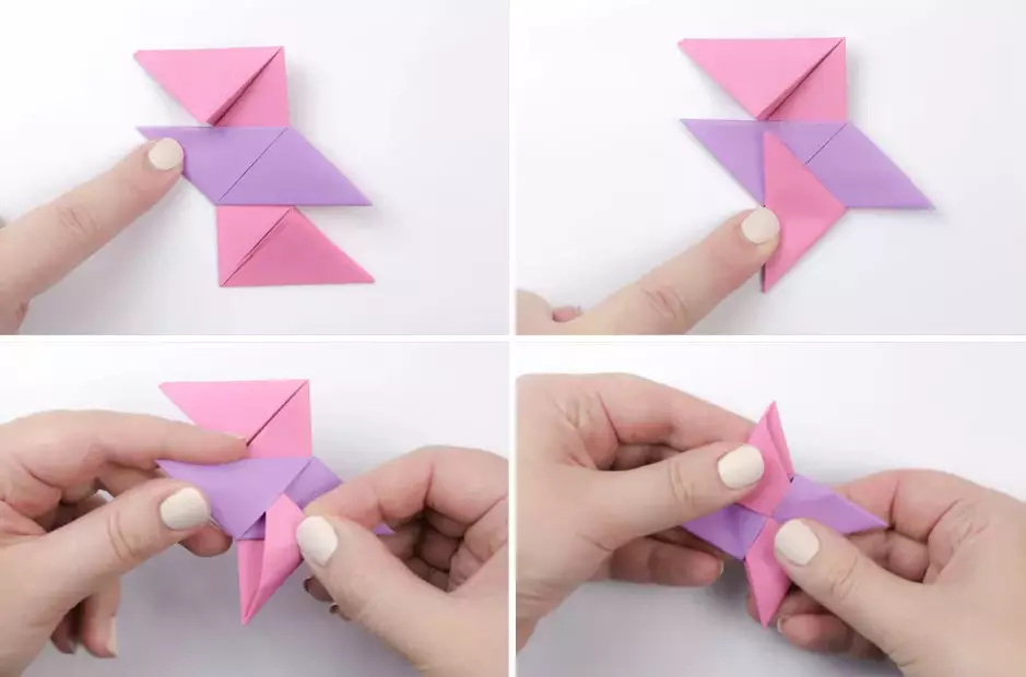 Origami « Technique militaire »: papier origami modulaire pour les enfants et les débutants. Comment faire des figures volumétrique selon le schéma avec vos propres mains? 26959_19