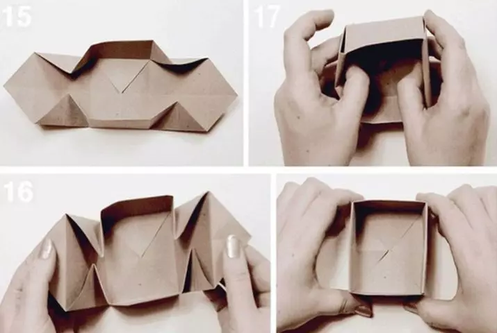 Origami sàn: Bawo ni o rọrun lati ṣe awọn ẹranko lati awọn ero iwe? Awọn ọnà kekere miiran ṣe funrararẹ, Origami ti o rọrun julọ 26965_9