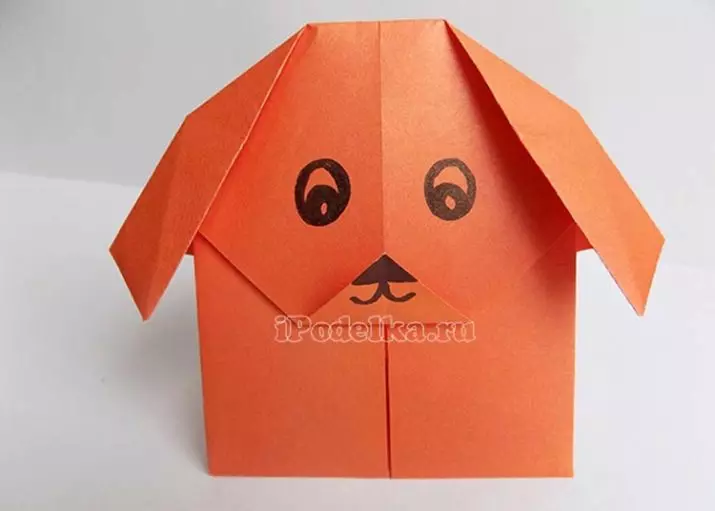 摺紙“狗”：如何在一步一步的說明中將狗從紙上到兒童？小狗和達克斯獵犬裝配方案，為初學者分階段模塊化摺紙 26966_31