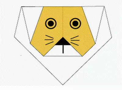 Origami sub forma unui leu: cum să o facă din hârtie conform schemei cu bypass pas cu copii? Instrucțiuni pentru crearea unui complex modular Origami pentru începători 26968_13
