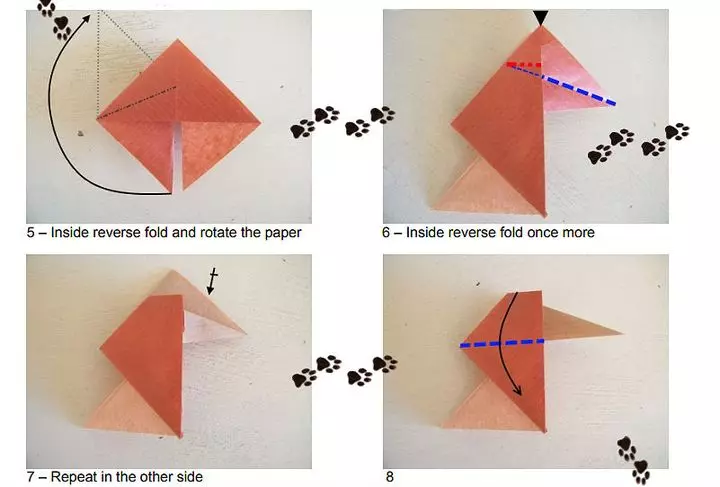 Origami i bhfoirm leon: conas é a dhéanamh ó pháipéar de réir na scéime le Seachbhóthar Céim Leanaí? Treoracha chun origami casta modúlach a chruthú do thosaitheoirí 26968_17