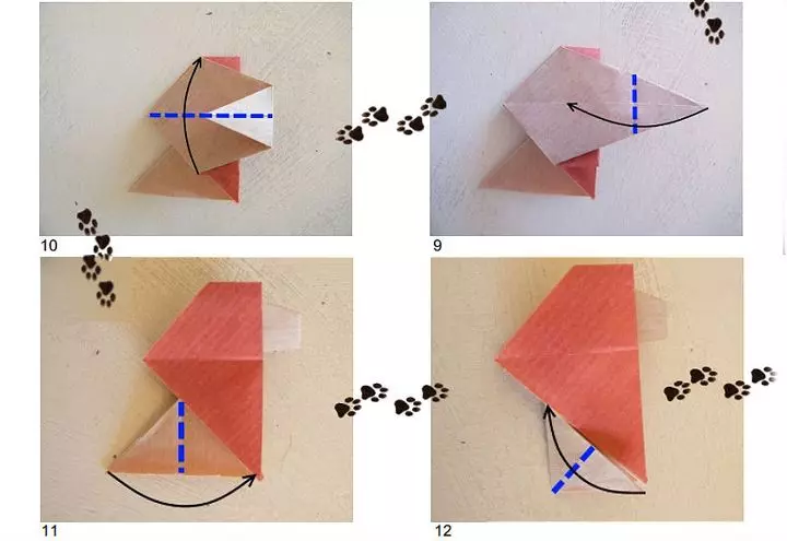 Origami i form af en løve: Sådan gør du det fra papir i henhold til ordningen med børn Step bypass? Instruktioner til oprettelse af en modulær kompleks origami for begyndere 26968_18