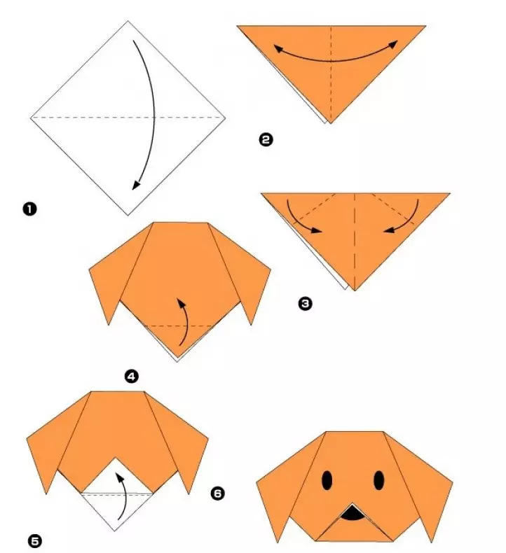 Origami de papel sen cola: como facer unha artesanía de folla A4 sen tesoiras e cola coas túas propias mans paso a paso segundo o esquema? Opcións fáciles 26971_18