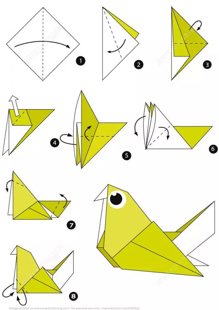 Origami de papel sen cola: como facer unha artesanía de folla A4 sen tesoiras e cola coas túas propias mans paso a paso segundo o esquema? Opcións fáciles 26971_23