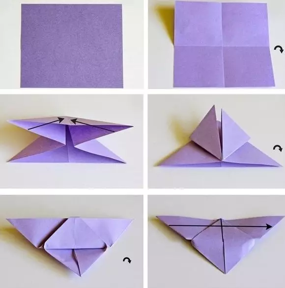 Origami de papel sen cola: como facer unha artesanía de folla A4 sen tesoiras e cola coas túas propias mans paso a paso segundo o esquema? Opcións fáciles 26971_24