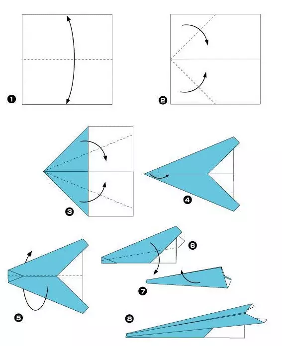 Origami de papel sen cola: como facer unha artesanía de folla A4 sen tesoiras e cola coas túas propias mans paso a paso segundo o esquema? Opcións fáciles 26971_9