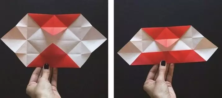 Origami lips: pakikipag-usap at iba pang mga sponghe ng papel. Scheme at pagtuturo ng natitiklop na hakbang-hakbang para sa mga nagsisimula 26974_14