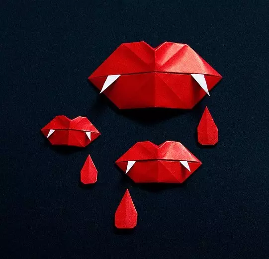 Origami läppar: pratar och andra pappersvampar. Schema och instruktion av vikningssteg för steg för nybörjare 26974_19