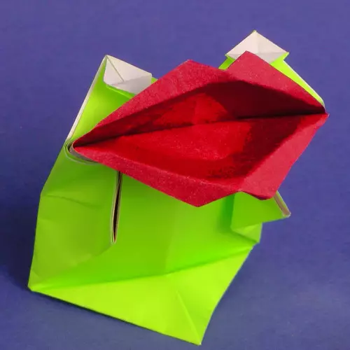 Origami läppar: pratar och andra pappersvampar. Schema och instruktion av vikningssteg för steg för nybörjare 26974_2
