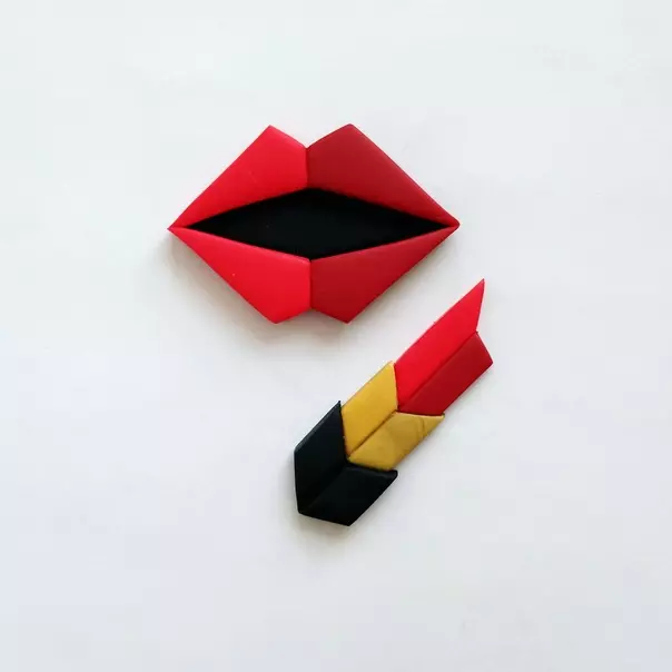 Origami läppar: pratar och andra pappersvampar. Schema och instruktion av vikningssteg för steg för nybörjare 26974_21