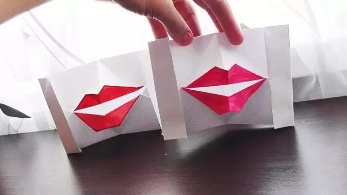 Origami lips: pakikipag-usap at iba pang mga sponghe ng papel. Scheme at pagtuturo ng natitiklop na hakbang-hakbang para sa mga nagsisimula 26974_5