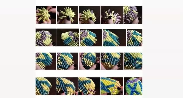 origami Modular ing wangun endhog Paskah: Langkah-langkah dening-instruksi kanggo ngrakit endhog saka modul ing ngadeg, rencana jangka panjang 26978_12