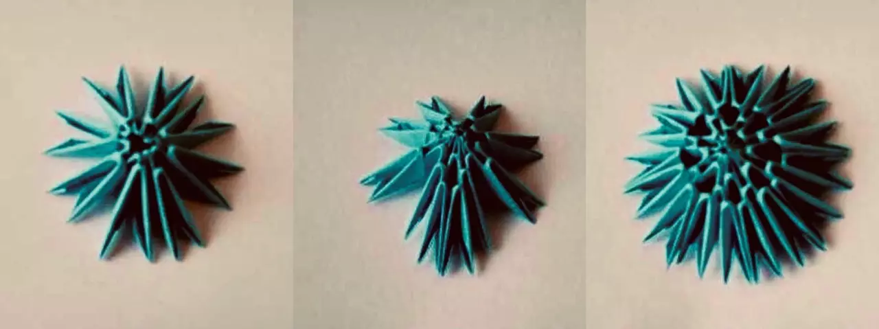 origami Modular ing wangun endhog Paskah: Langkah-langkah dening-instruksi kanggo ngrakit endhog saka modul ing ngadeg, rencana jangka panjang 26978_17