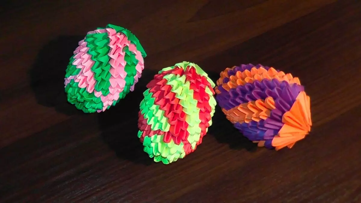 Modularni origami u obliku uskršnjeg jaja: korak-po-korak upute za sastavljanje jaja iz modula na postolju, sheme za početnike 26978_6