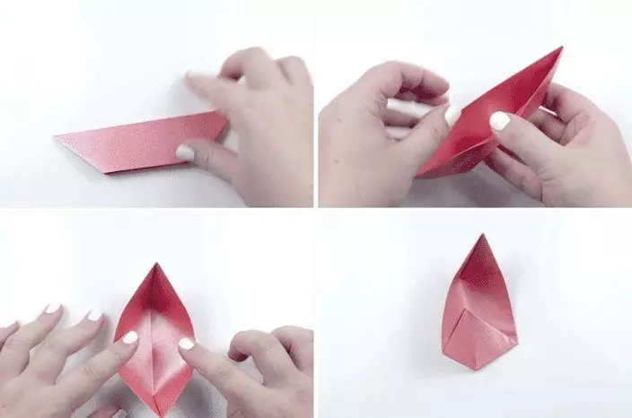 Origami «Waterweewwear» (40 լուսանկար). Ինչպես ծաղիկ պատրաստել թղթի վրա ձեր սեփական ձեռքերով փուլային սխեմայով: Սկսնակների համար մոդուլային օրիգամի ստեղծելու քայլ առ քայլ հրահանգներ 26980_22