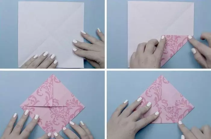 Origami «Waterweewwear» (40 լուսանկար). Ինչպես ծաղիկ պատրաստել թղթի վրա ձեր սեփական ձեռքերով փուլային սխեմայով: Սկսնակների համար մոդուլային օրիգամի ստեղծելու քայլ առ քայլ հրահանգներ 26980_8