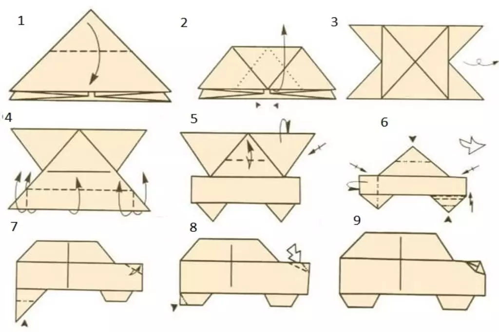 Χαρτί origami για παιδιά ηλικίας 7-8 ετών: απλά συστήματα για αγόρια και κορίτσια. Πώς να κάνετε origami να το κάνετε μόνοι σας στα στάδια; 26984_54