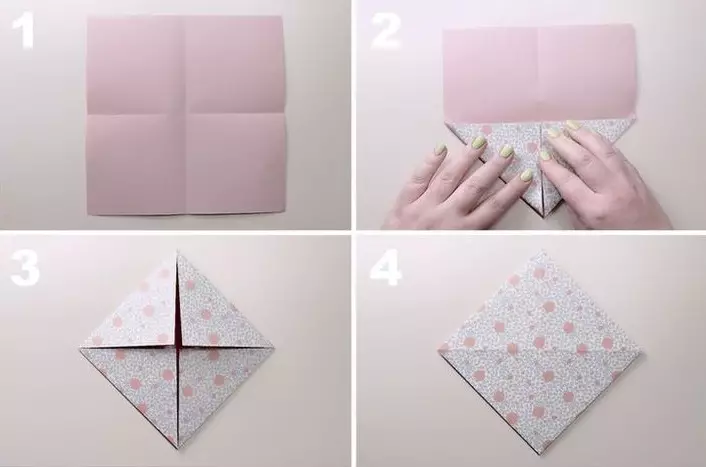 Origami Box: Hoe maak je een papieren doos met je eigen handen met een deksel? Hoe een box-kat in de regeling te vouwen? De meest eenvoudige origami-pakketten op stapsgewijze instructies zonder lijm 26986_24