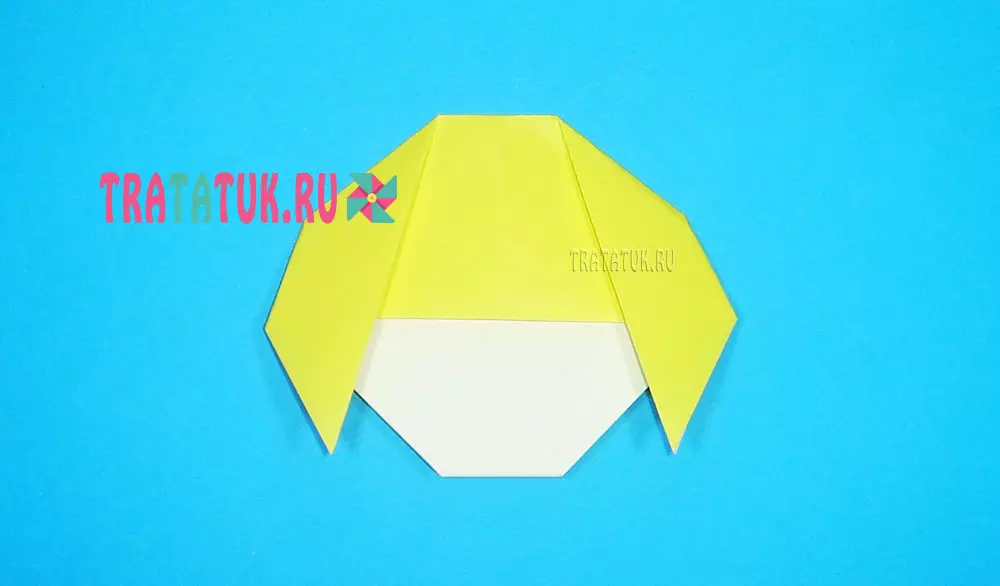 Origami „Doll“ z papíru: jak japonskou panenku podle schématu pro děti? Master class na postupné konstrukci krásné papírové panenky 26987_12