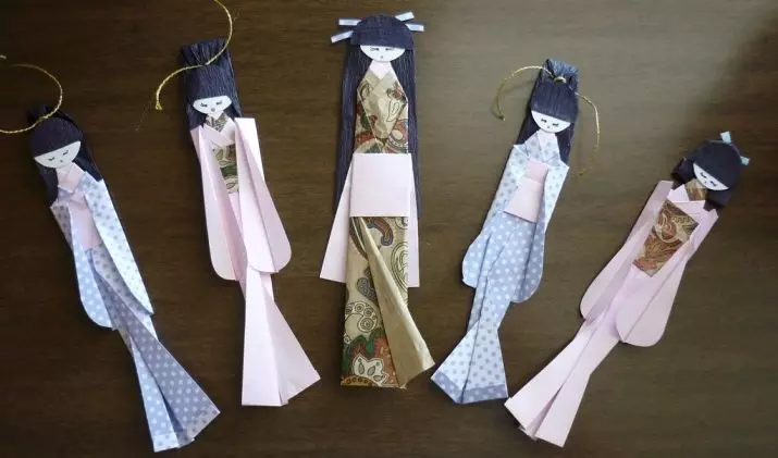 Origami „Doll“ z papíru: jak japonskou panenku podle schématu pro děti? Master class na postupné konstrukci krásné papírové panenky 26987_27