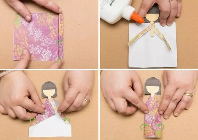 Origami „Doll“ z papíru: jak japonskou panenku podle schématu pro děti? Master class na postupné konstrukci krásné papírové panenky 26987_29