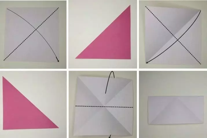 Origami dari kertas untuk kanak-kanak berumur 5-6 tahun: Skim langkah demi langkah, kraf sederhana dengan tangan mereka sendiri. Betapa mudahnya untuk melakukan kelas hangat di pemula kelas induk? 26988_34