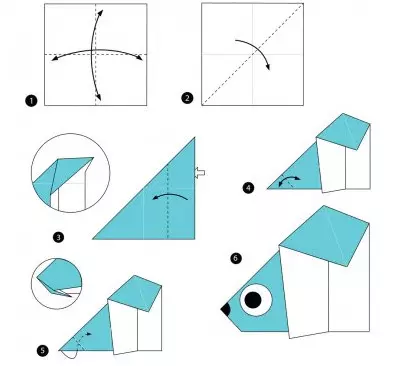 折り紙「熊」：白クマ紙を作るためにどのように？ユニット折り紙の組立方式で、未就学児の子供のためのシンプルなクマ 26990_16