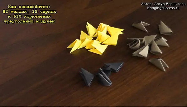 折り紙「熊」：白クマ紙を作るためにどのように？ユニット折り紙の組立方式で、未就学児の子供のためのシンプルなクマ 26990_24