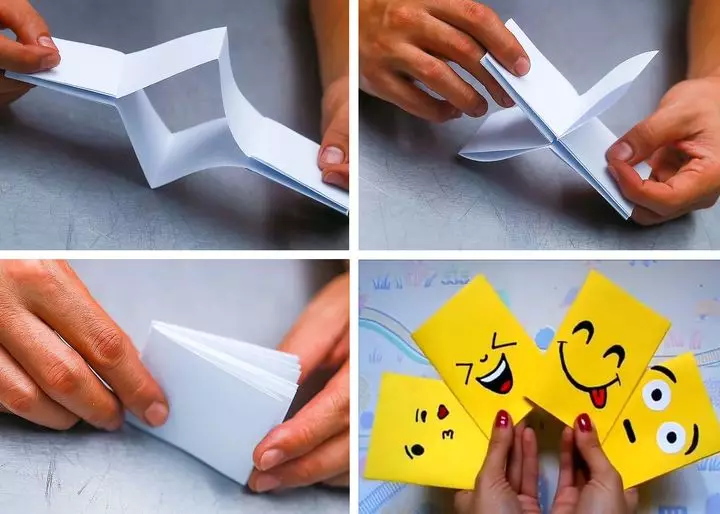 Origami „Notepad”: Hogyan készítsünk egy notebook 1 papírlap saját kezűleg gyerekekkel 5-6 éves? Nagy és kis origami ragasztó nélkül kezdőknek 26992_30