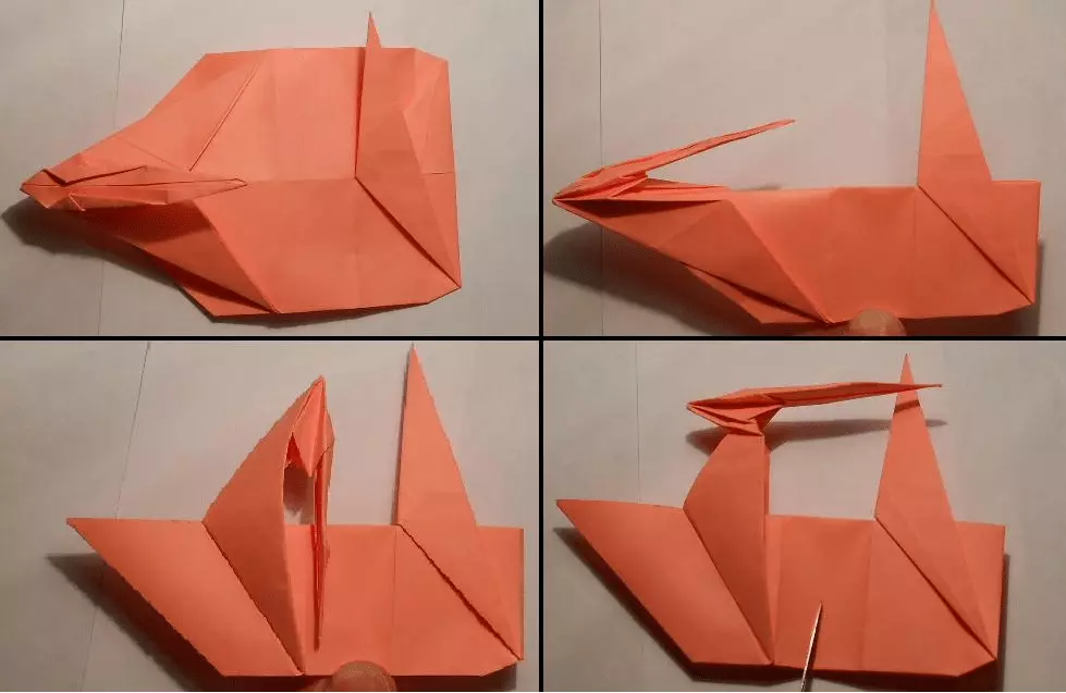 Оригами «Unicorn»: оны балалардың схемасына сәйкес қағаздан қалай жасауға болады? Қалай басын оңай жасауға болады? Жаңадан бастаушыларға арналған кезең-кезеңмен модульдік оригами 27002_40
