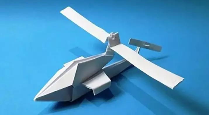 Оригами «Тікұшақ»: Қадамдық нұсқауларға қалай құруға болады? Модульдік оригами, балаларға арналған әскери тікұшақ түріндегі қолөнер схемасы 27005_2