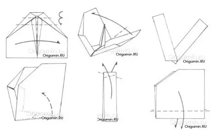 Оригами «Тікұшақ»: Қадамдық нұсқауларға қалай құруға болады? Модульдік оригами, балаларға арналған әскери тікұшақ түріндегі қолөнер схемасы 27005_38
