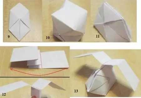 Оригами «Тікұшақ»: Қадамдық нұсқауларға қалай құруға болады? Модульдік оригами, балаларға арналған әскери тікұшақ түріндегі қолөнер схемасы 27005_4