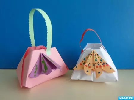Origami-Basket: Modulárny origami z papiera a jednoduchý košík s vlastnými rukami. Ako urobiť košík podľa schémy detí? 27010_3