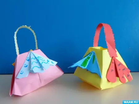 Origami-զամբյուղ: Հավաքովի օրիգամիի թղթից եւ պարզ զամբյուղ սեփական ձեռքերով. Ինչպես կատարել մի զամբյուղի, ըստ սխեմայի երեխաների համար. 27010_33