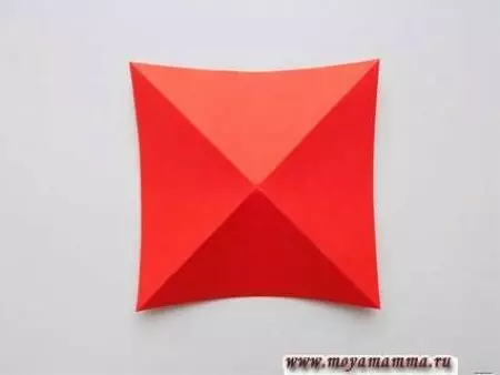 Origami „Karanfil”: kako napraviti cvijet papira s djecom na korak-po-korak upute sa svoje ruke? Proizvodnja modularni origami 23. veljače 27021_4