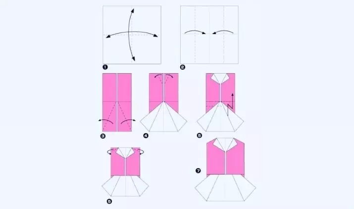 Origami lastele 6-7 aastat vana: Lihtne samm-sammult origamipaberi skeemid, kerged ideed tüdrukutele ja poistele. Kuidas teha loomi oma algajatele? 27022_11