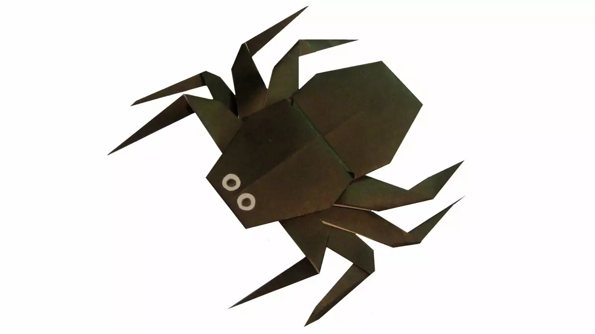 折纸“蜘蛛”：如何根据该方案制作纸张模块折纸？易于折纸“跳跃蜘蛛”为儿童和初学者 27024_3
