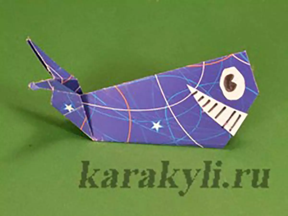 折り紙「キット」：子供のための紙のクジラスキーム。どのようにシンプルかつモジュラーシロナガスクジラを作るには？ 27026_15