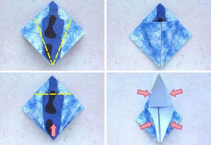 折り紙「キット」：子供のための紙のクジラスキーム。どのようにシンプルかつモジュラーシロナガスクジラを作るには？ 27026_22