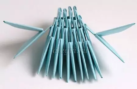 Origami „Kit”: Kína papír program a gyermekek számára. Hogyan készítsünk egy kék egyszerű és moduláris bálna? 27026_29