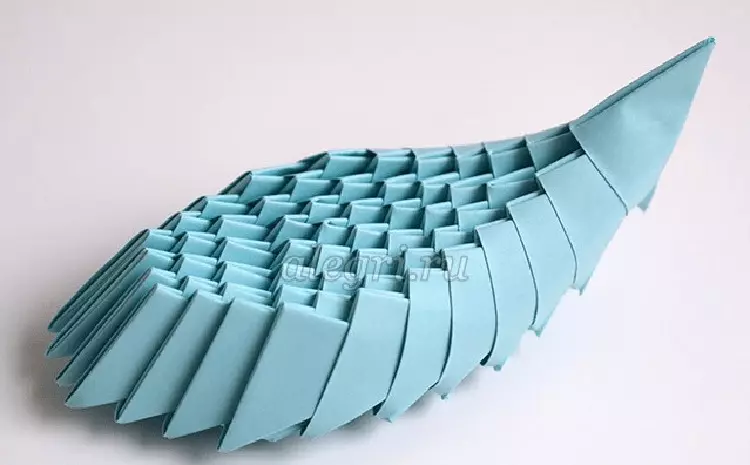 Origami“套件”：中國兒童文件計劃。如何製作藍色簡單和模塊化鯨魚？ 27026_32