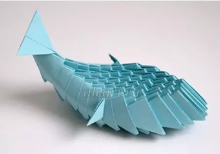 Origami „Kit”: Kína papír program a gyermekek számára. Hogyan készítsünk egy kék egyszerű és moduláris bálna? 27026_35