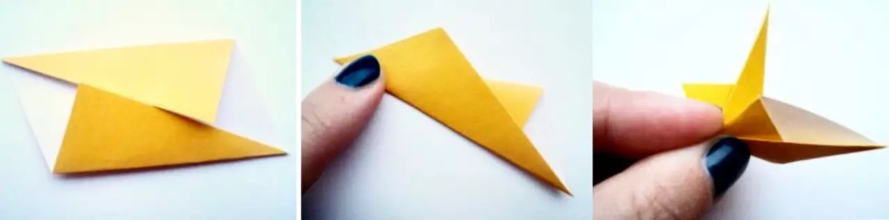Origami «Արեւ»: արեւ folded ներդաշնակ թղթի երեխաների հետ քայլ առ քայլ: Ինչպես կատարել մի մոդուլային նավեր, ըստ սխեմայի Ձեր սեփական ձեռքերով. 27033_11