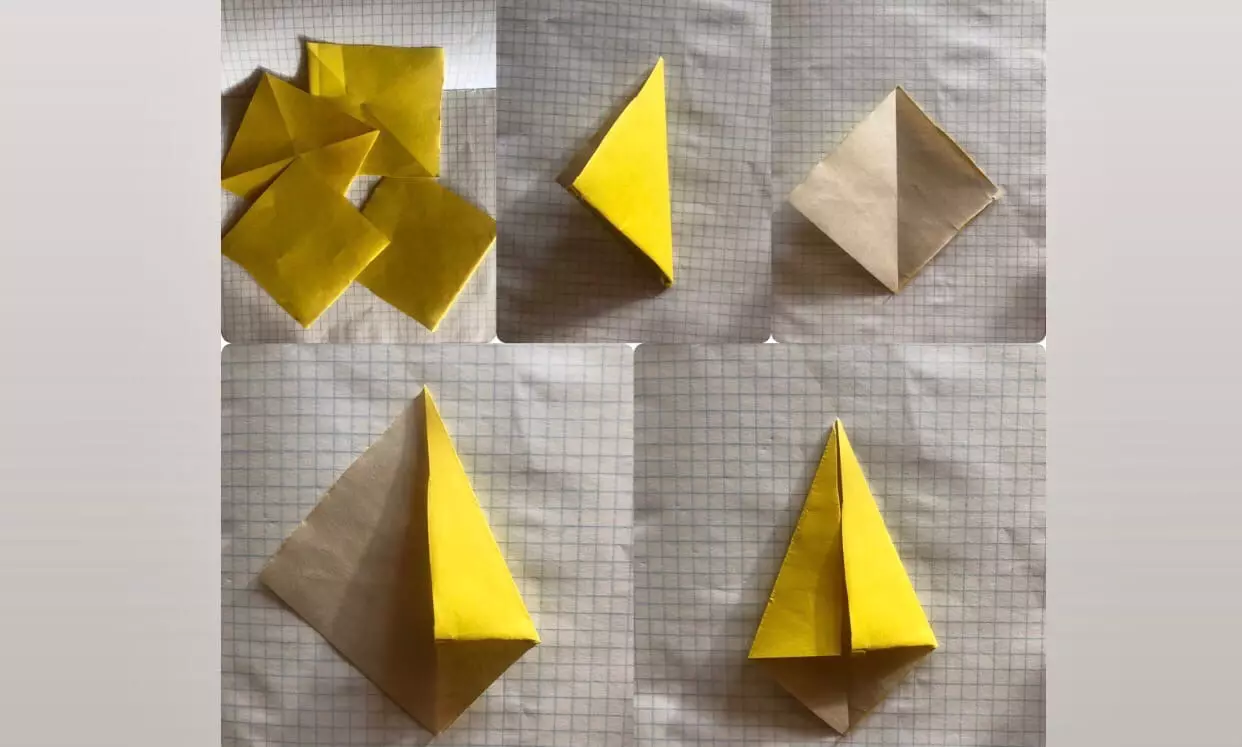 Origami «Արեւ»: արեւ folded ներդաշնակ թղթի երեխաների հետ քայլ առ քայլ: Ինչպես կատարել մի մոդուլային նավեր, ըստ սխեմայի Ձեր սեփական ձեռքերով. 27033_24