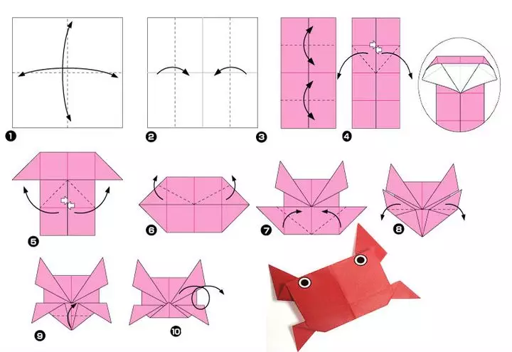 摺紙“螃蟹”：根據兒童計劃的紙蟹。如何在逐步說明初學者中製作簡單的螃蟹？模塊化蟹Potpno. 27036_14