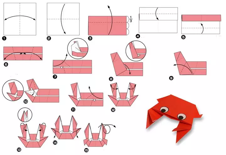 摺紙“螃蟹”：根據兒童計劃的紙蟹。如何在逐步說明初學者中製作簡單的螃蟹？模塊化蟹Potpno. 27036_16
