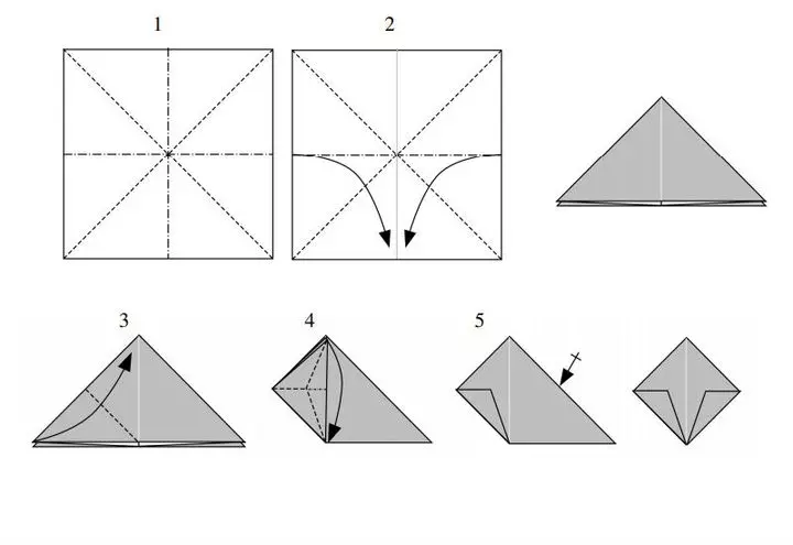 折り紙「カニ」：子供のためのスキームに従って紙からカニ。どのようにステップバイステップの手順初心者の簡単なカニを作るには？モジュラーカニPotpno 27036_23